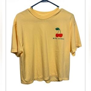 ASCOT & HART HANDPRINTED RED CHERI GRAPHIC TEE